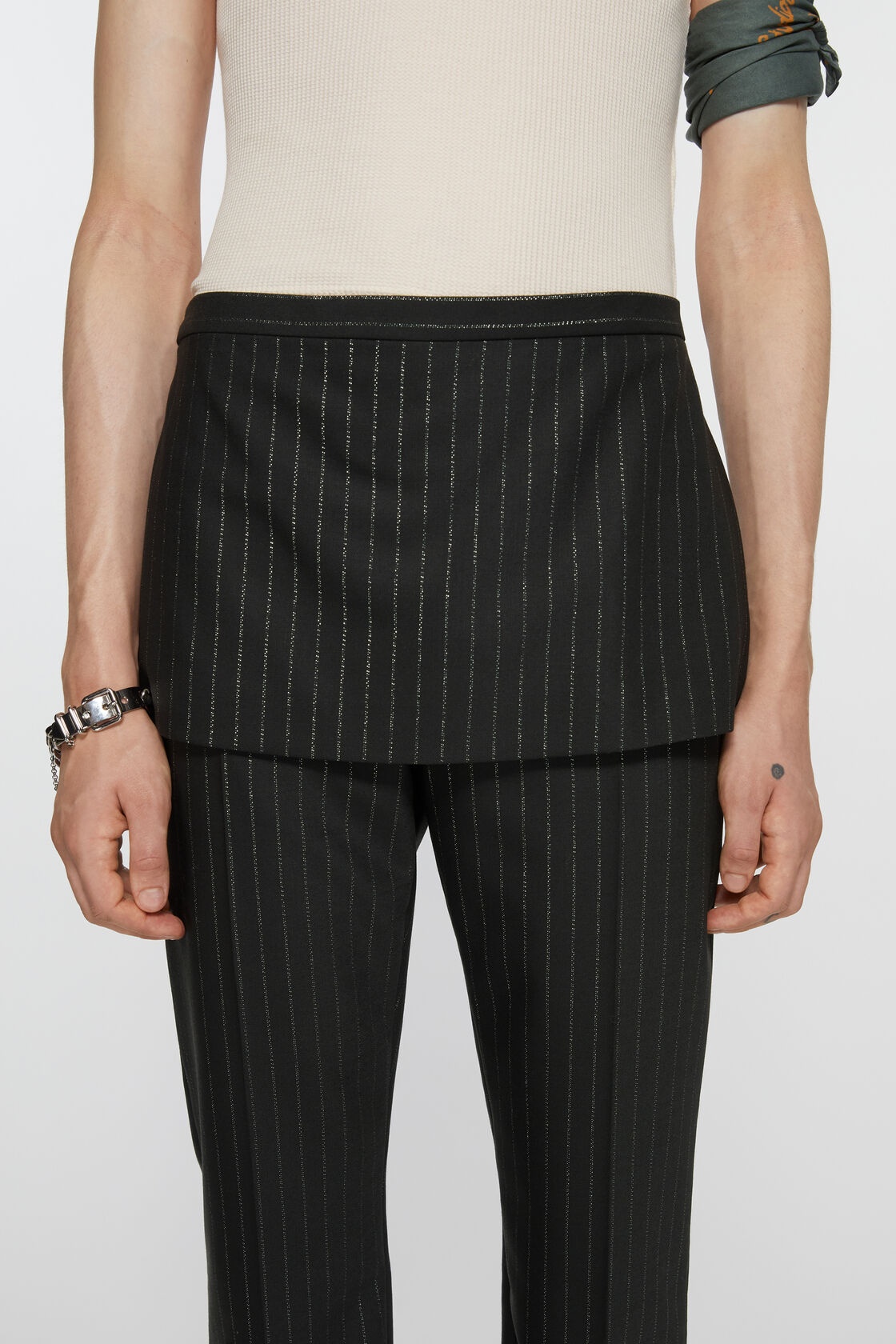 Acne Studios Pinstripe-pattern Trousers In Black