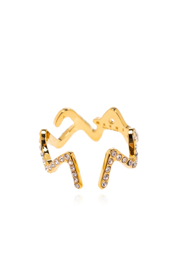 Shop Marni Symbol Ring In Yellow