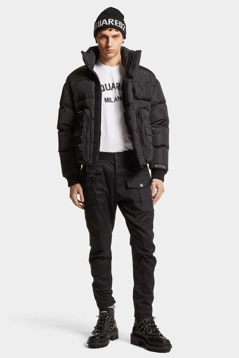 Dsquared2 Long-sleeved Down Jacket In Black