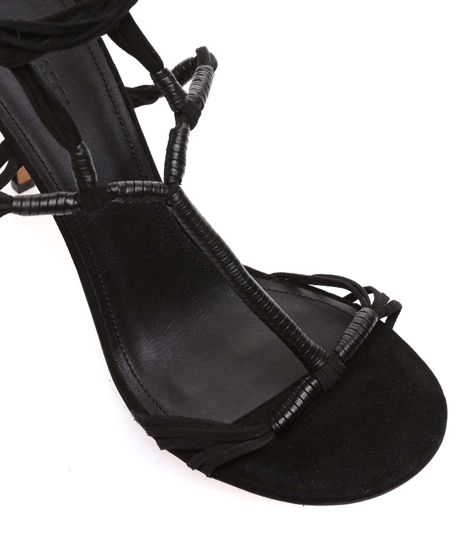 Isabel Marant Arja 95mm Suede Wrap Sandals In Black