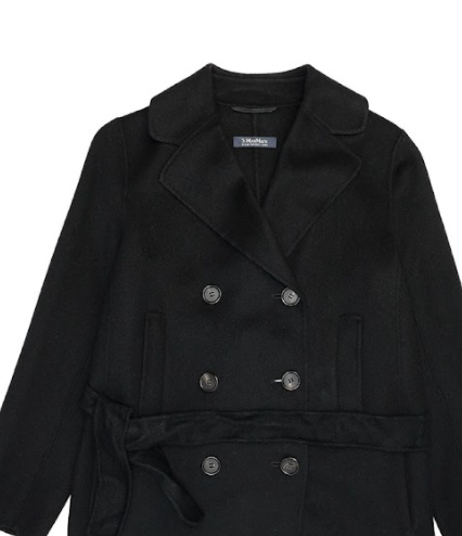 Max Mara Lapel Coat In Black