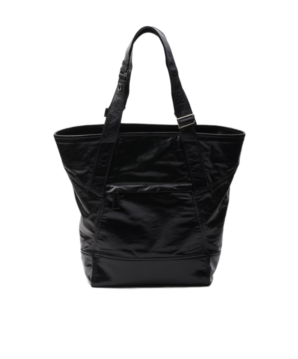 Shop Prada Leather Tote In Black