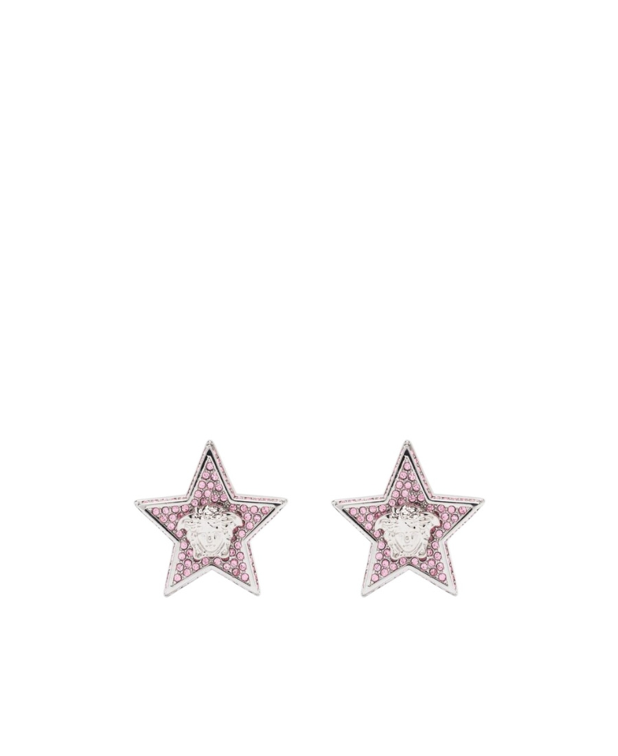 Versace Embellished Star Earrings In White