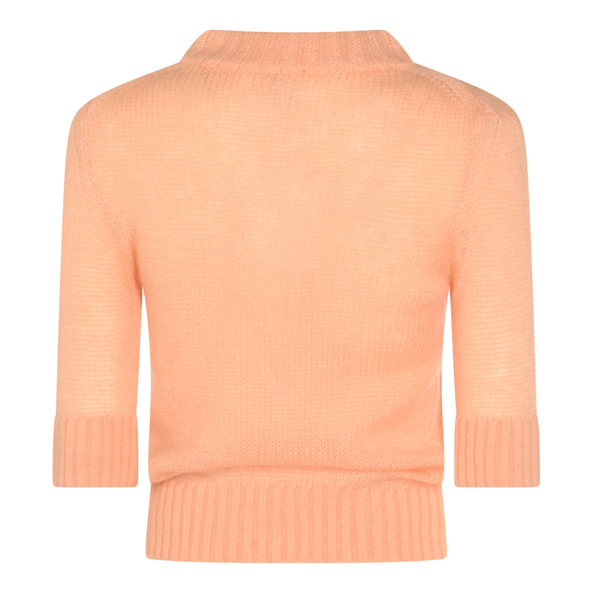 Chloé Wool And Silk Logo-applique Top In Orange