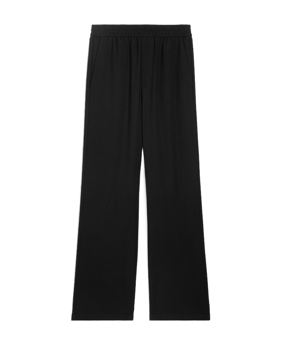 AMI ALEXANDRE MATTIUSSI AMI PARIS AMI DE COEUR RUCHED DETAIL WIDE LEG TROUSERS