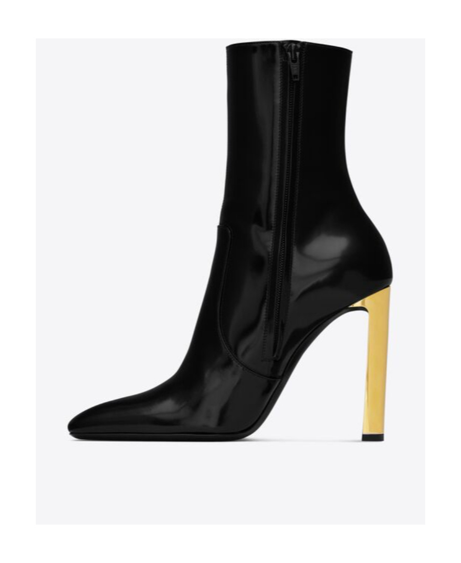 Shop Saint Laurent Auteuil 100mm Leather Boots In Black