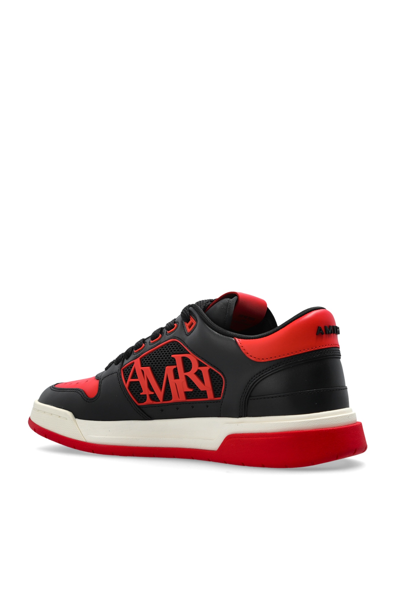 Amiri Low Top Sneakers With Round Toe And Perforated Patch In Black
