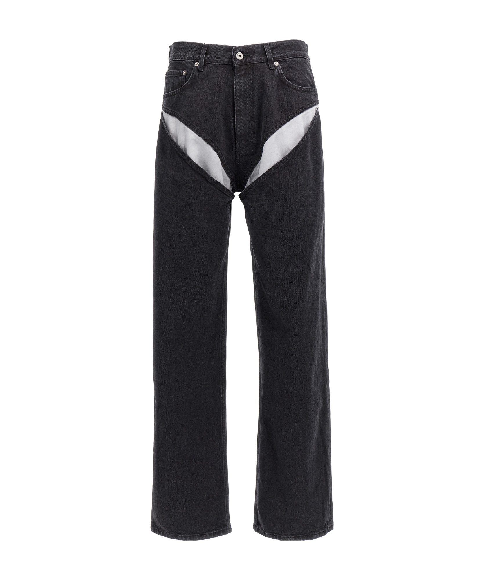 Y/project Black Evergreen Cut Out Jeans In Black
