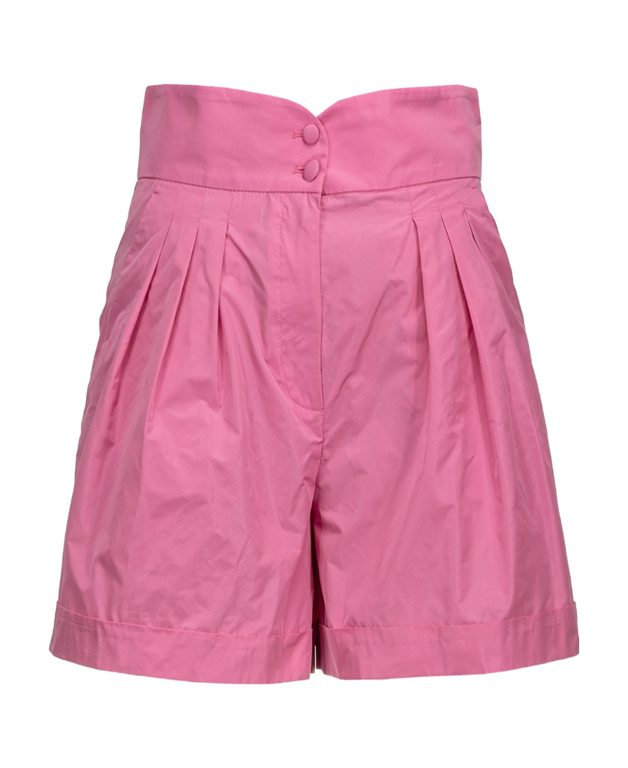 Pinko High-waisted Pleated Shorts In Pink