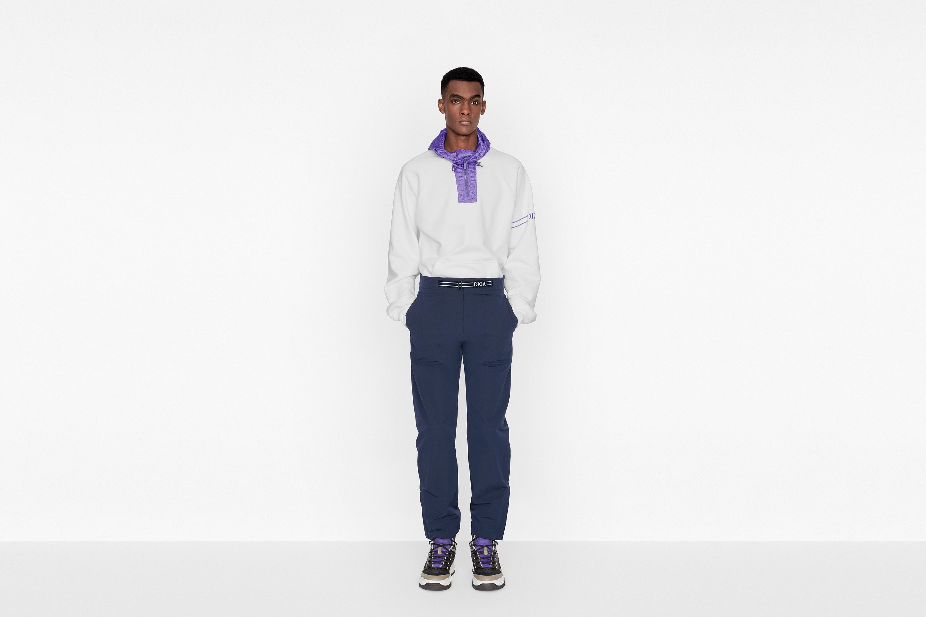 Dior Logo Hooded Sweater In White