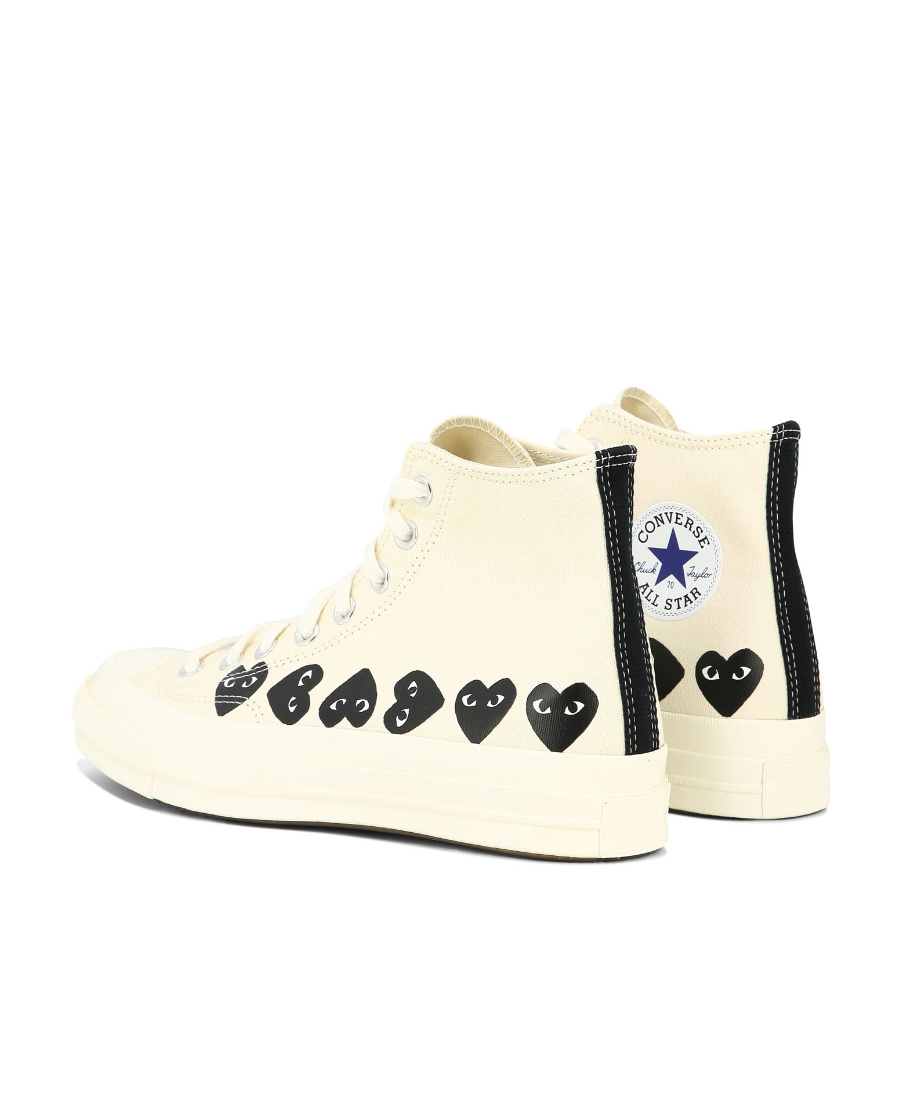 Comme Des Garçons Play Round-head High-top Skate Shoes In White