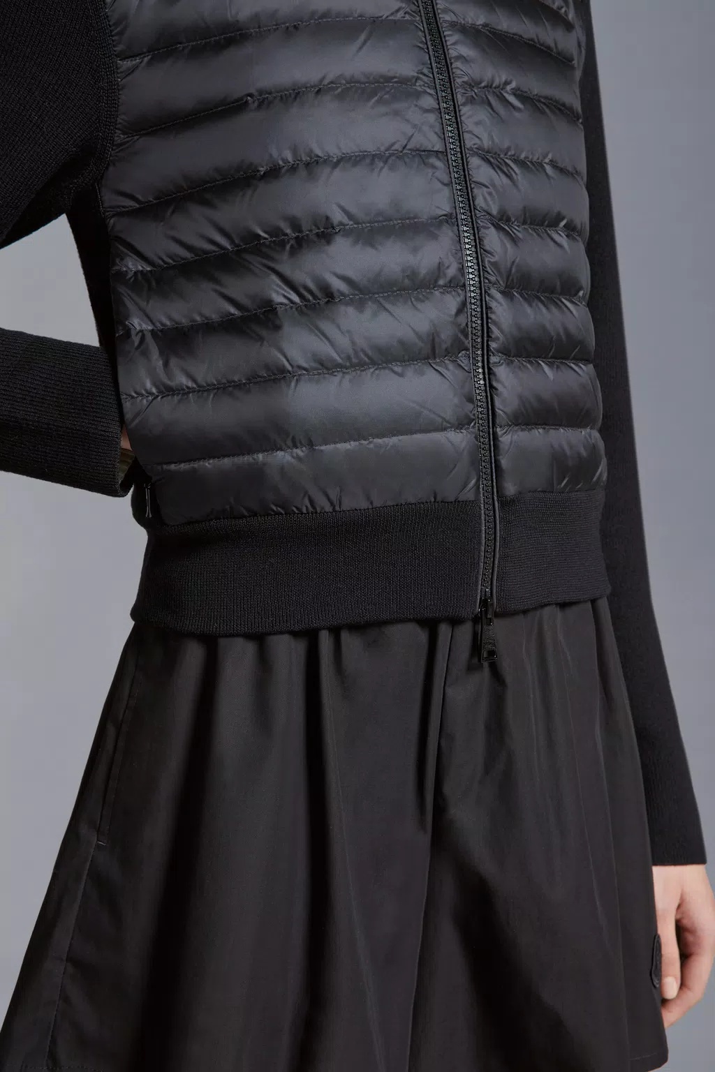 Moncler Padded Zip-up Hoodie In Black