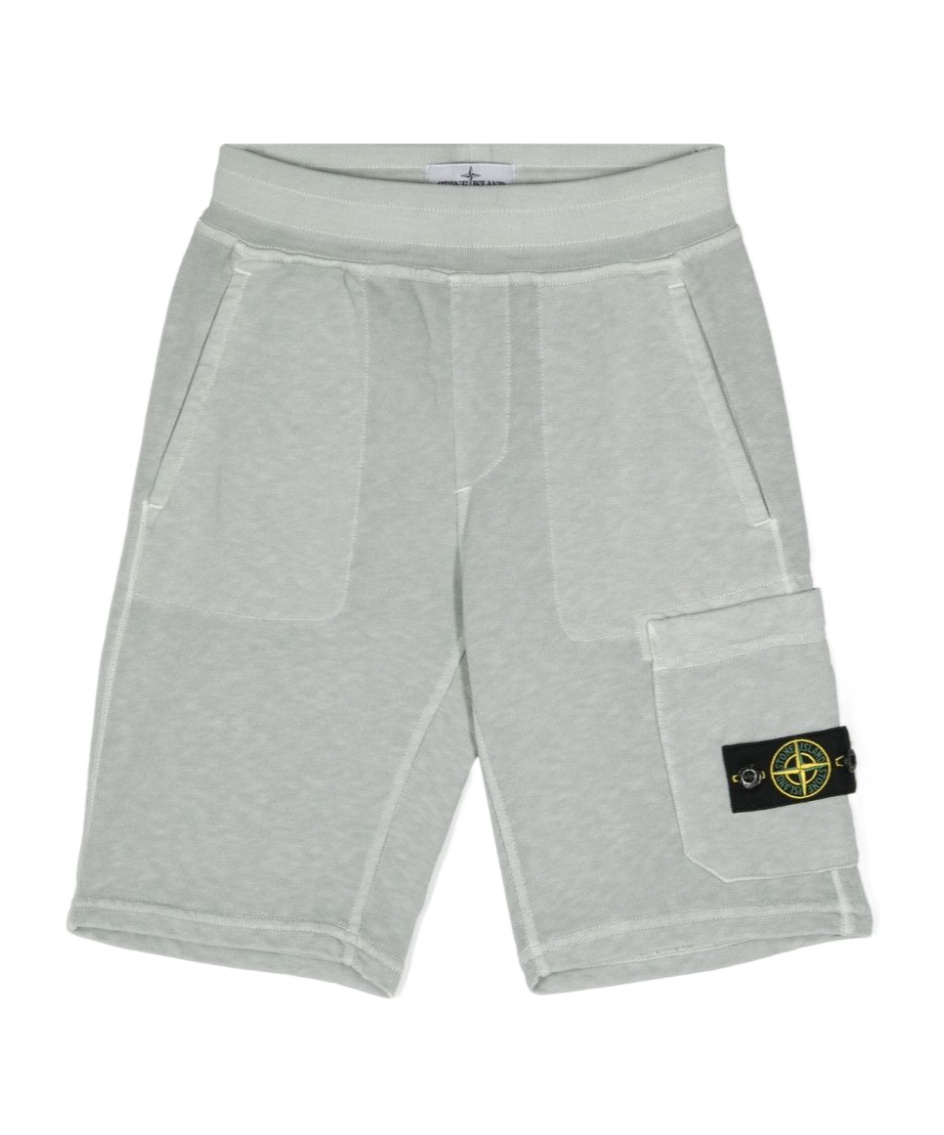 Stone Island Elastic Waistband Shorts In Gray