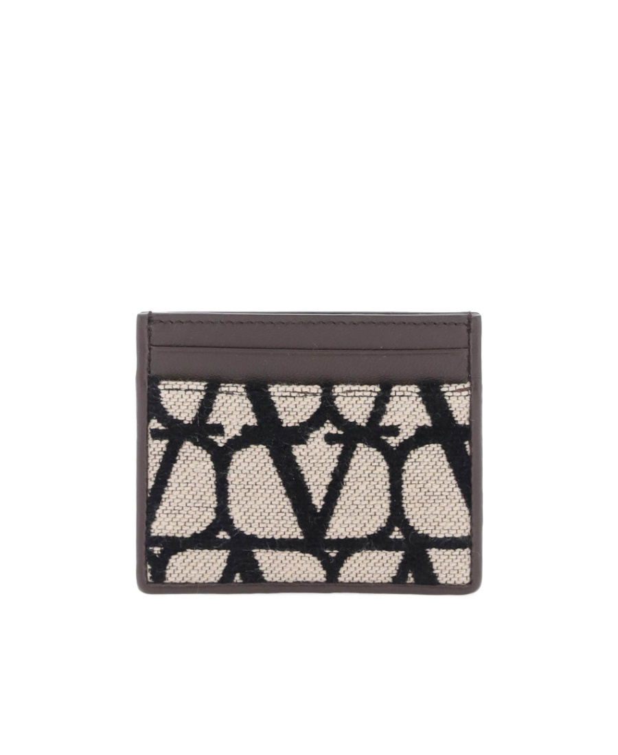 Valentino Toile Iconographe Pebbled Cardholder In Black