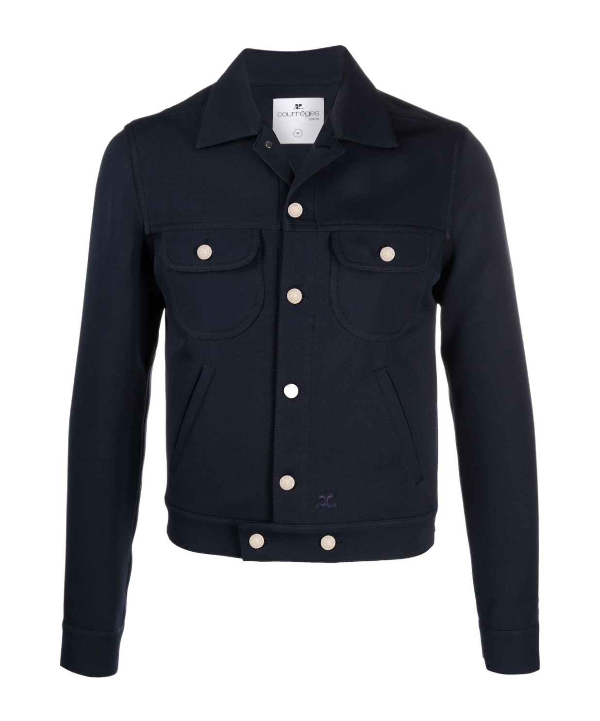 Courrèges Chest Pockets Long Sleeves Point Collar In Black