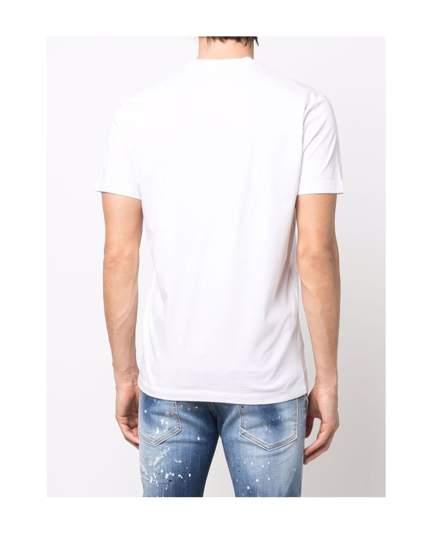 Dsquared2 White Crewneck T-shirt With Maxi Logo Print On The Front In White