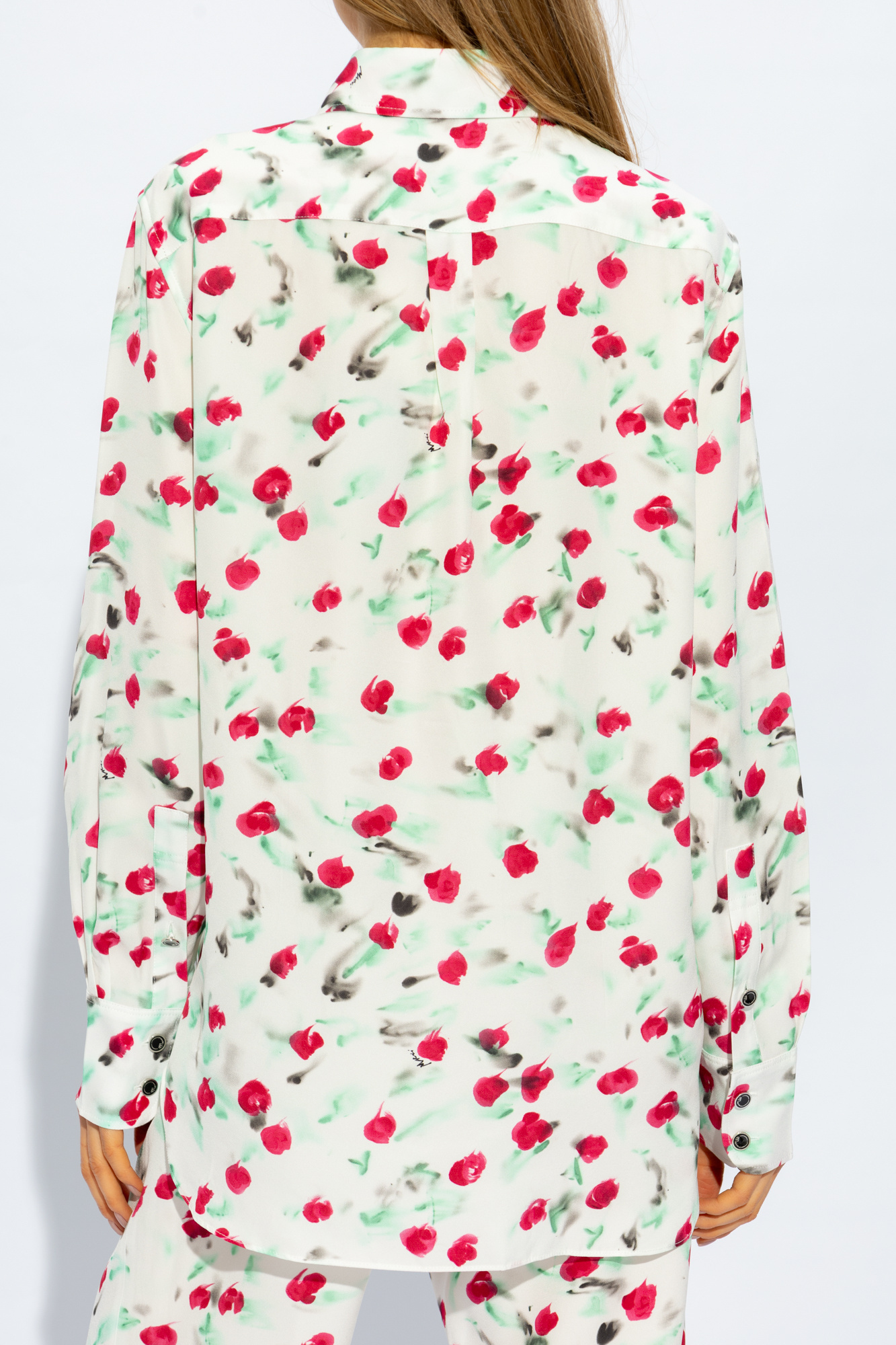 Marni Floral Print Viscose Shirt In White