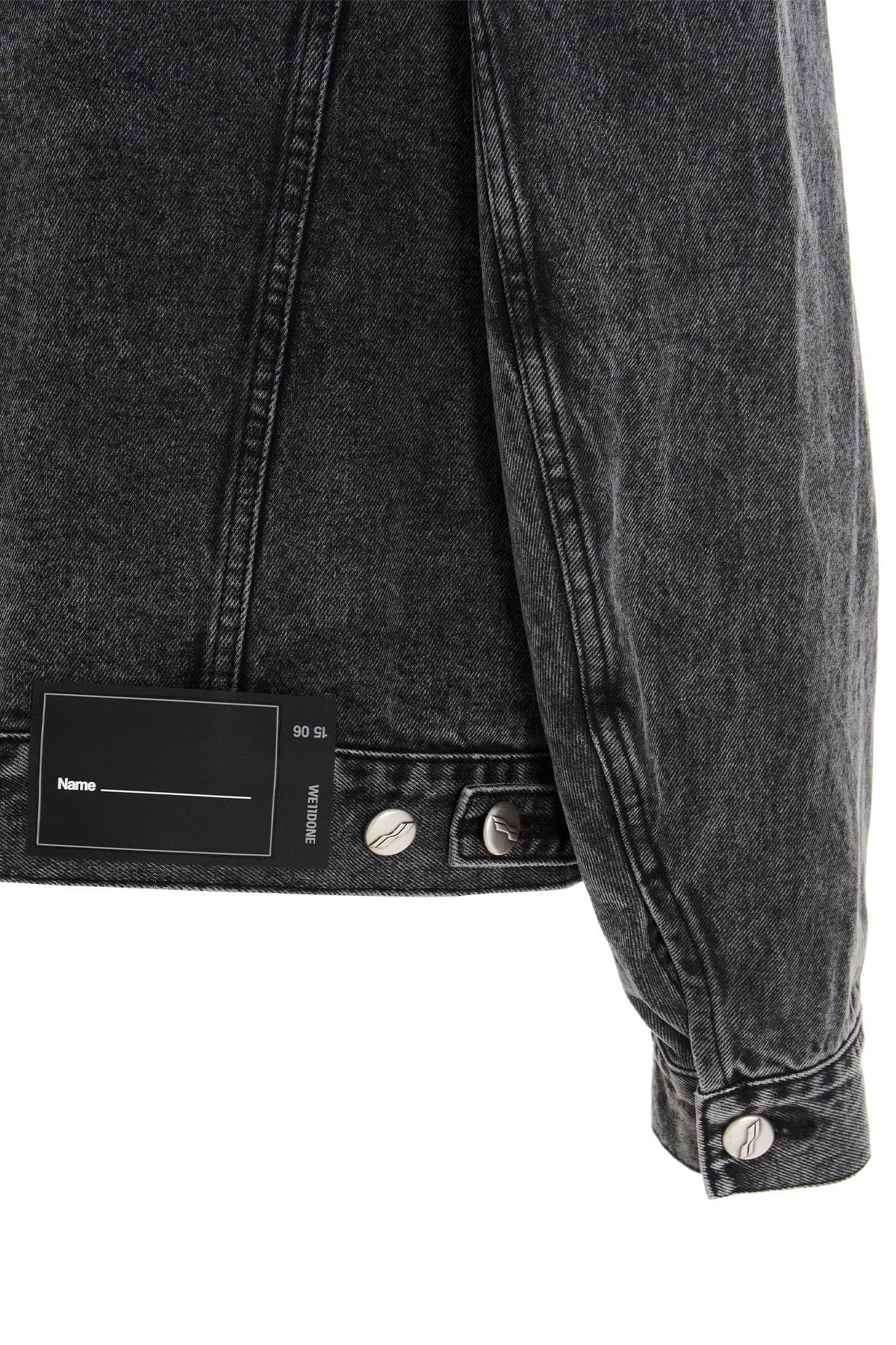 We11 Done Logo Patch Denim Jacket In Black