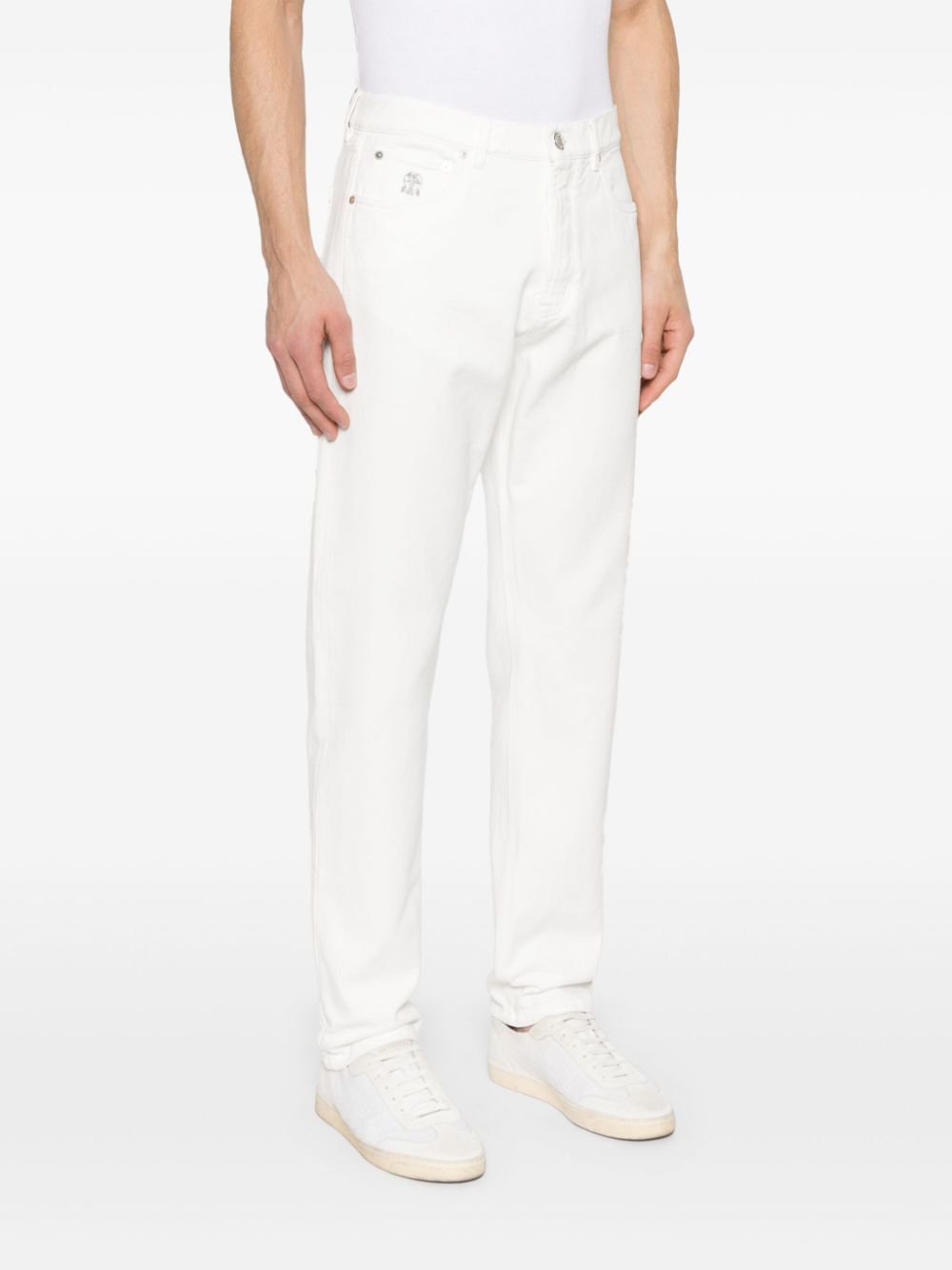 Brunello Cucinelli Belt-loop Jeans In White