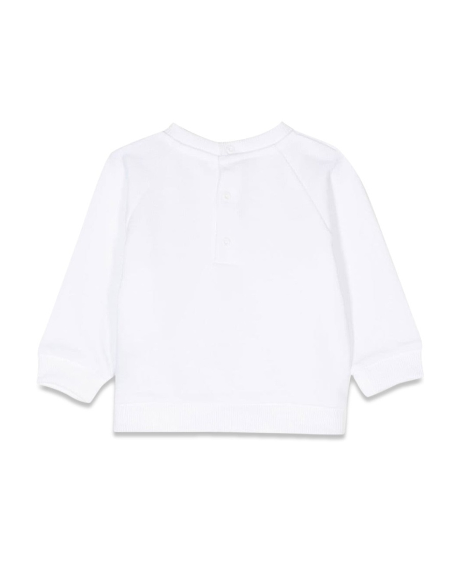 Balmain Logo-print Double-button Sweatshirt In White