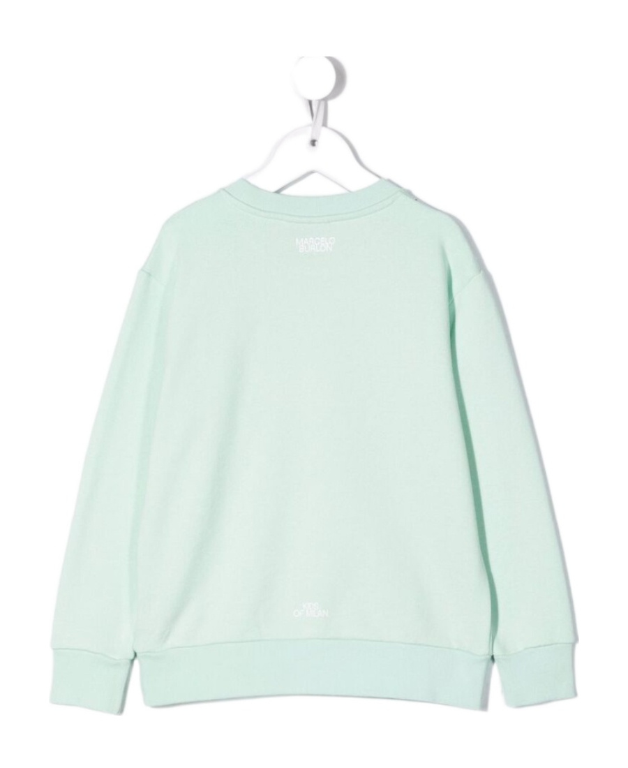 Shop Marcelo Burlon County Of Milan Feather Necklace-print Sweatshirt In White