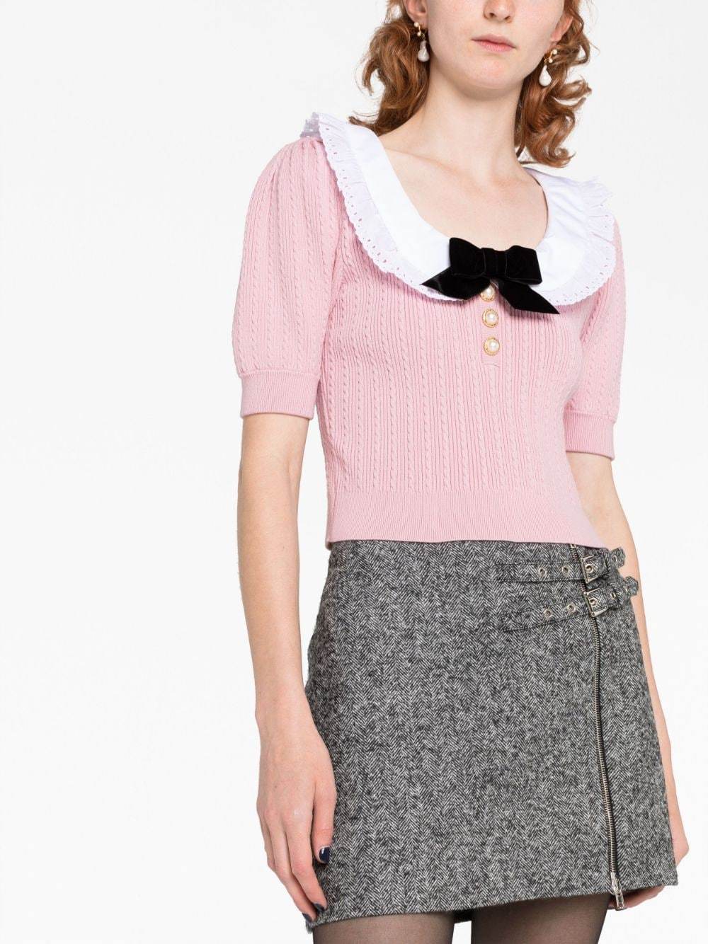 Alessandra Rich Alessandra Mini Skirt In Gray