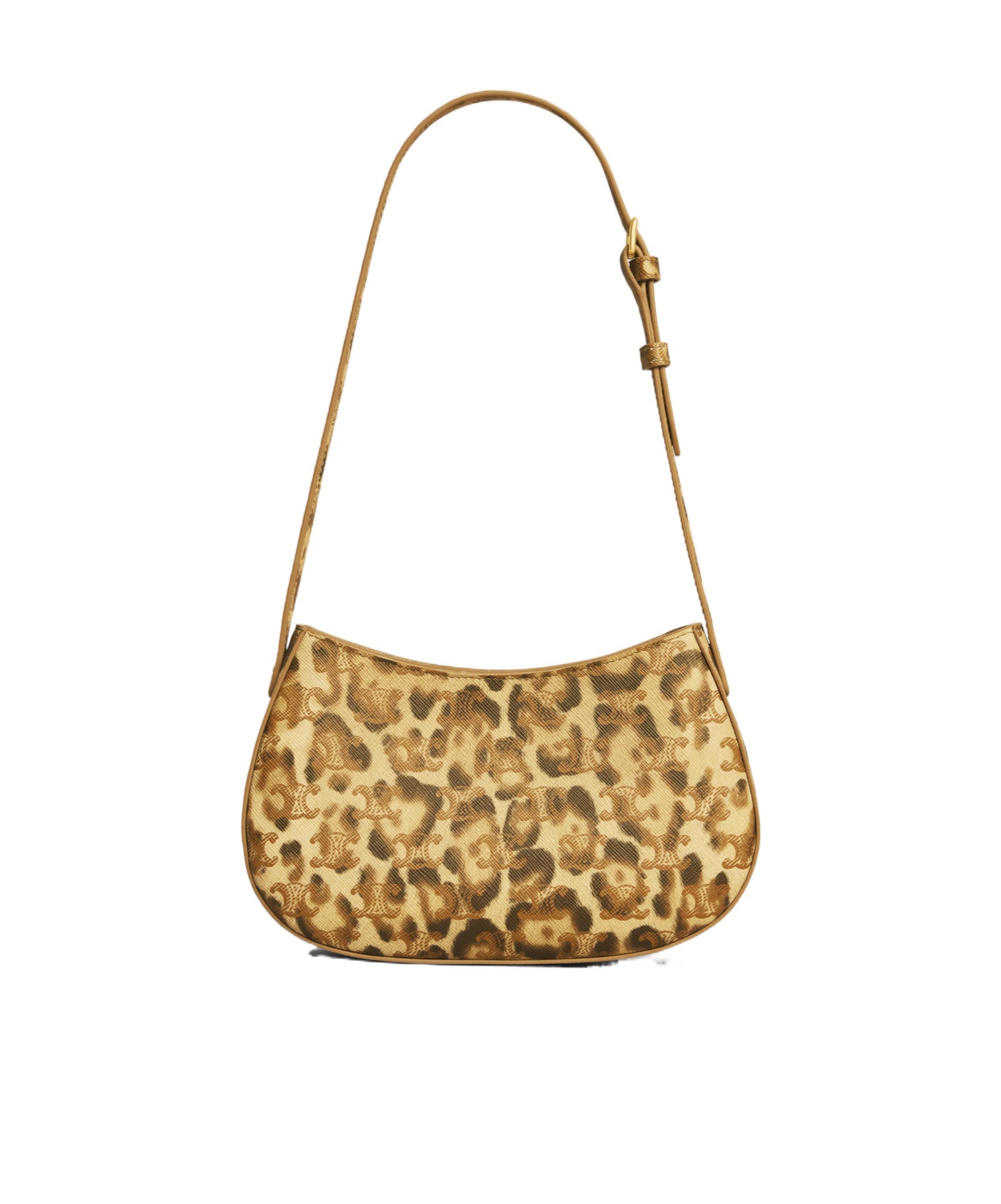 Celine Tilly Medium Triomphe Coated Canvas Shoulder Bag In Brown