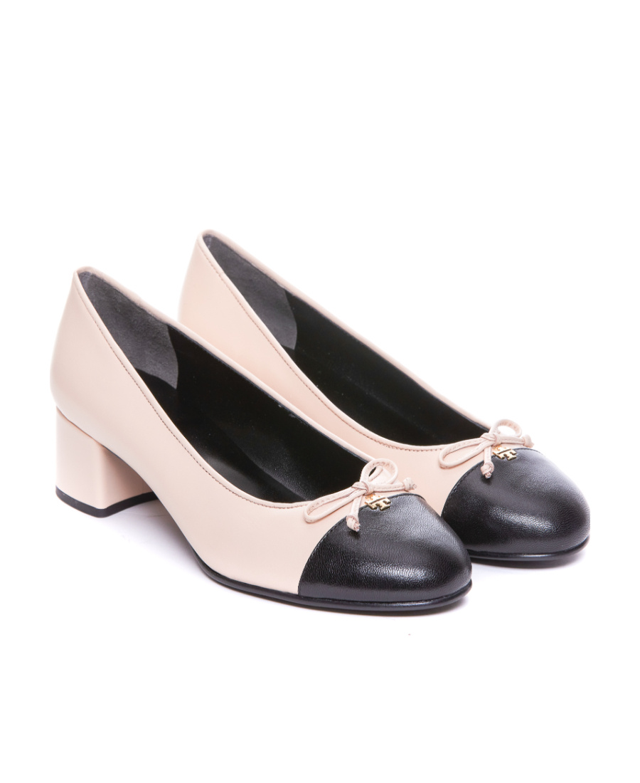 Shop Tory Burch Cap-toe 45mm Leather Pumps In Multicolor