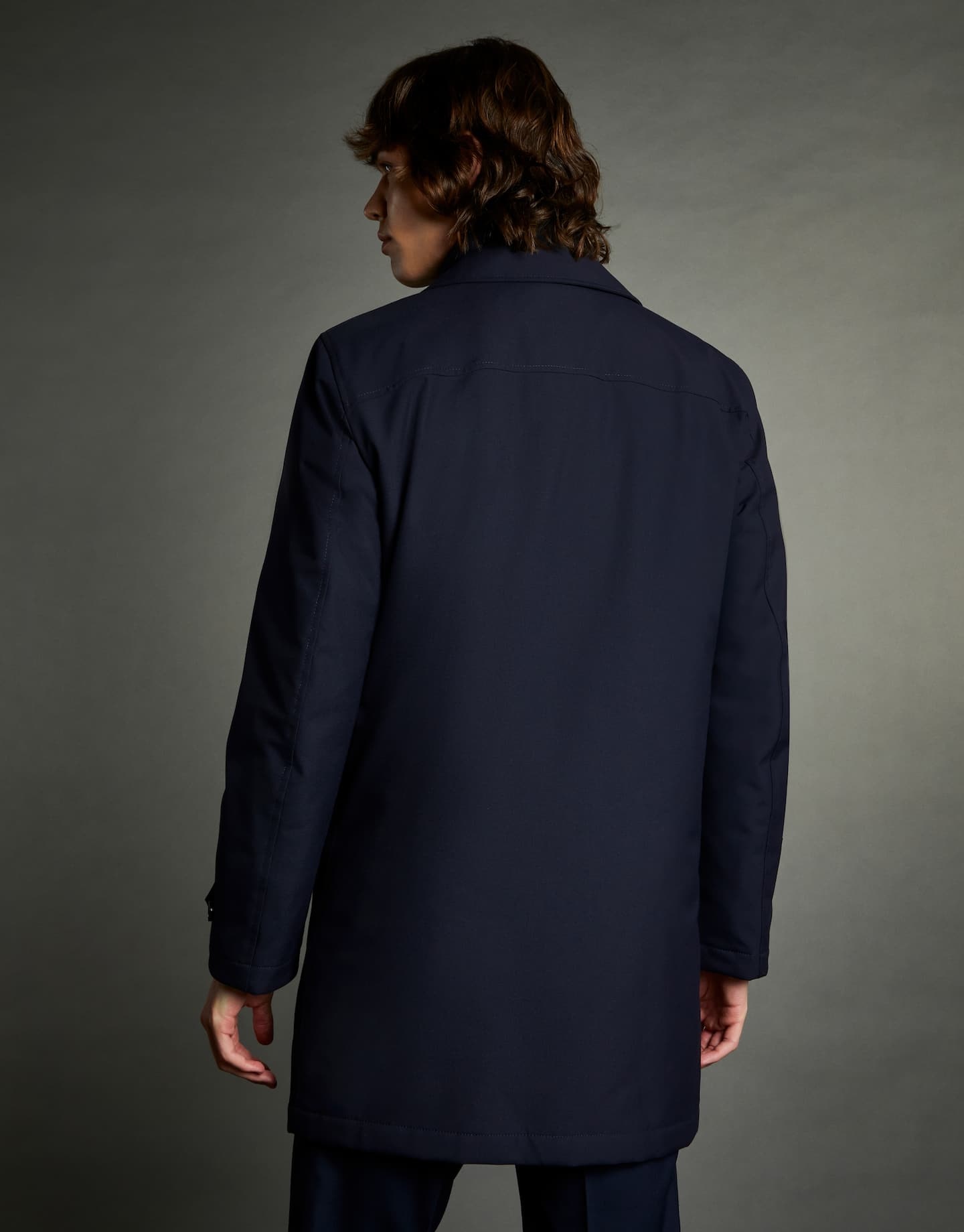 Fay Straight Wool-cashmere Blend Coat With Side Pockets In Black