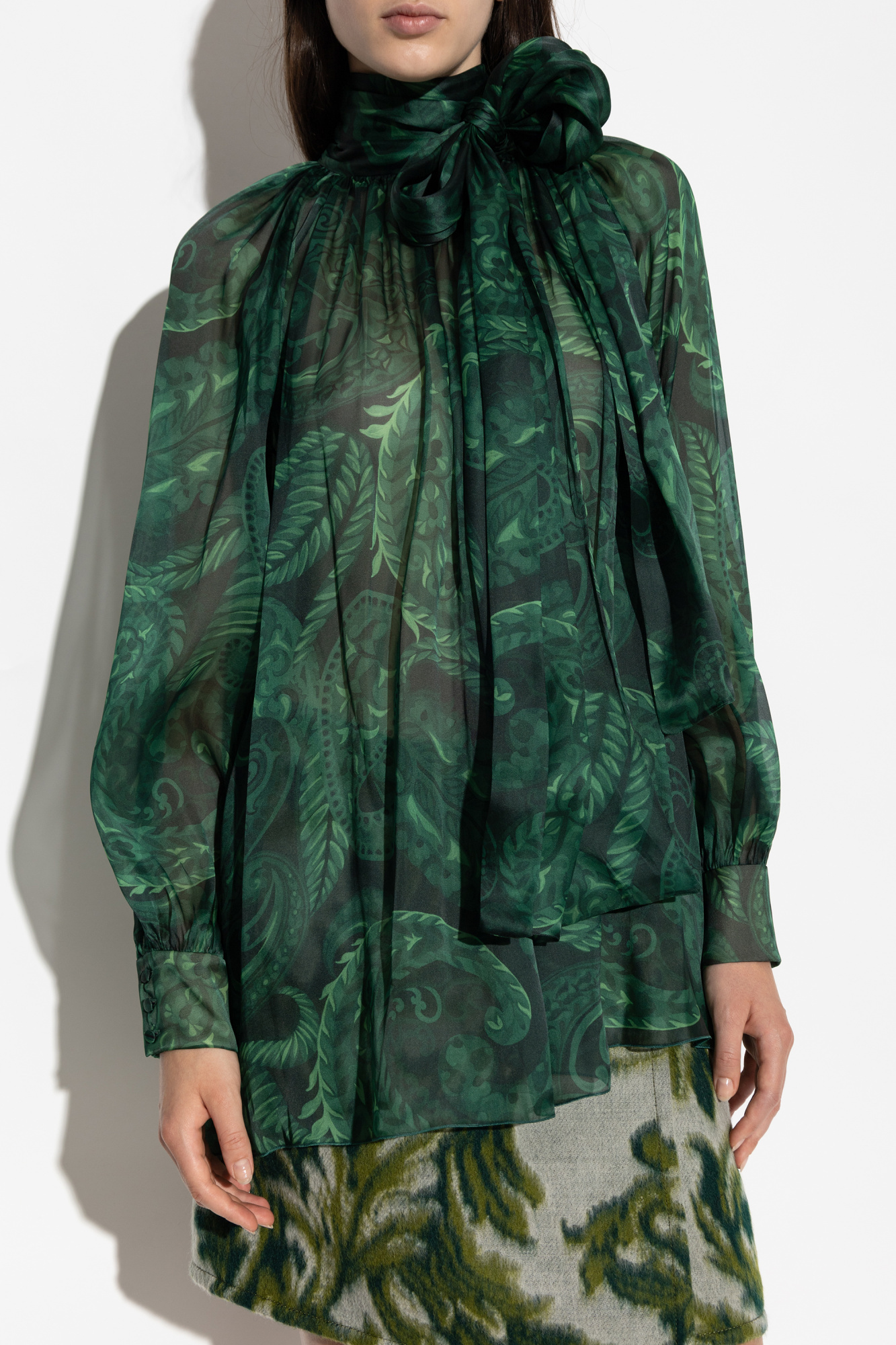 Etro Paisley-print Blouse In Green