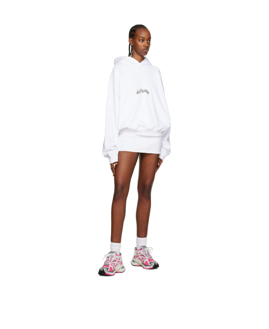 We11 Done Logo Denim Skirt In Brown