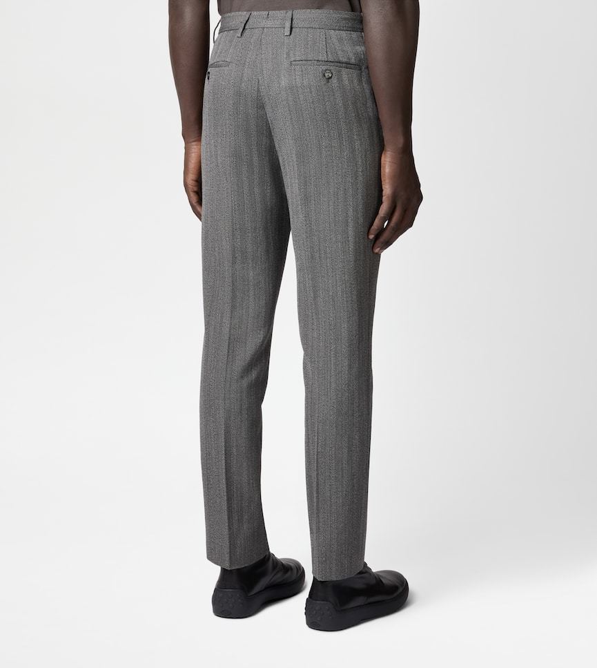Tod's Wool Blend Slim Fit Pants In Gray