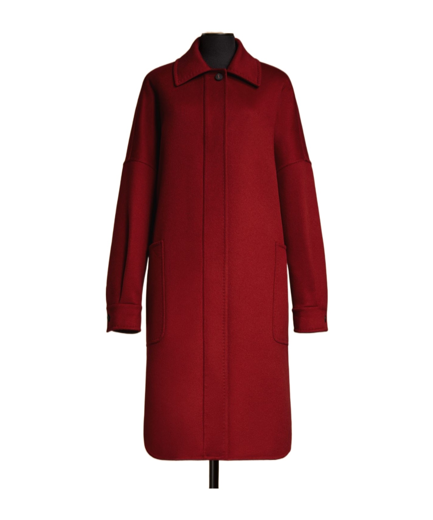 Max Mara Long-sleeved Cashmere Coat In Red