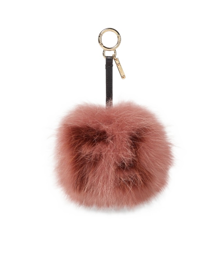 Fendi Pink Fox Fur Charm In Pink