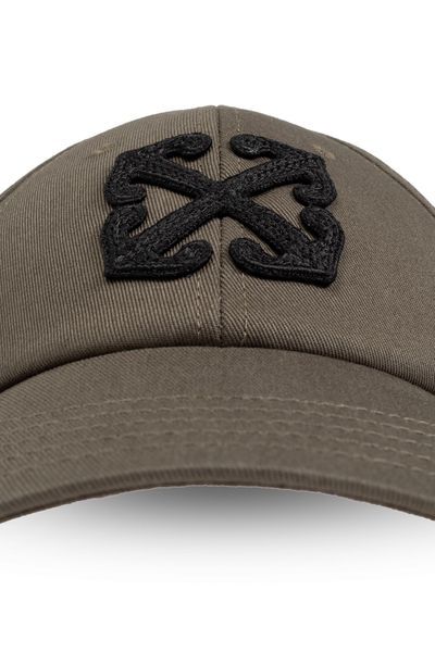 Off-white Arrow Drill Logo Embroidered Baseball Cap In Green