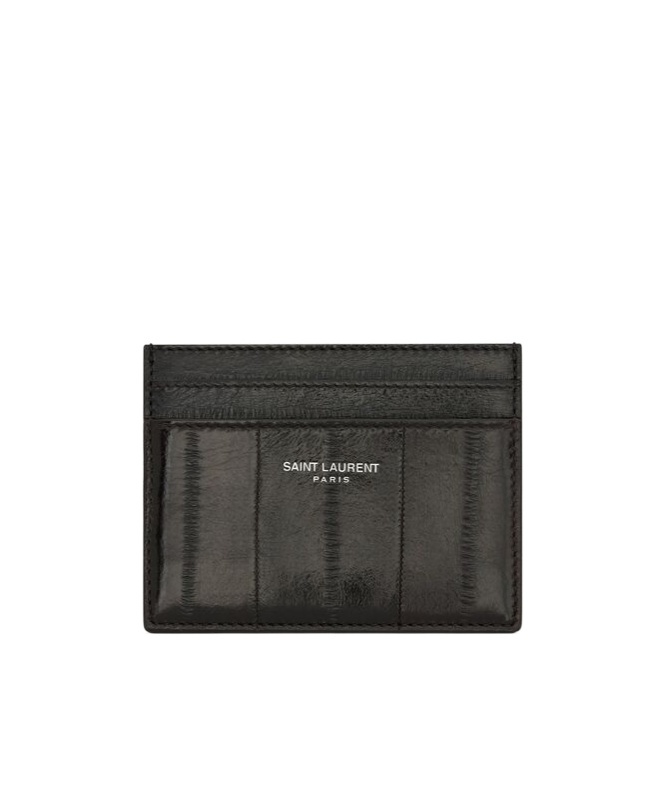 Saint Laurent Logo Card Holder In Black