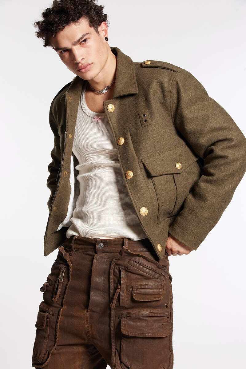 Dsquared2 Wool-blend Livery Jacket In Brown