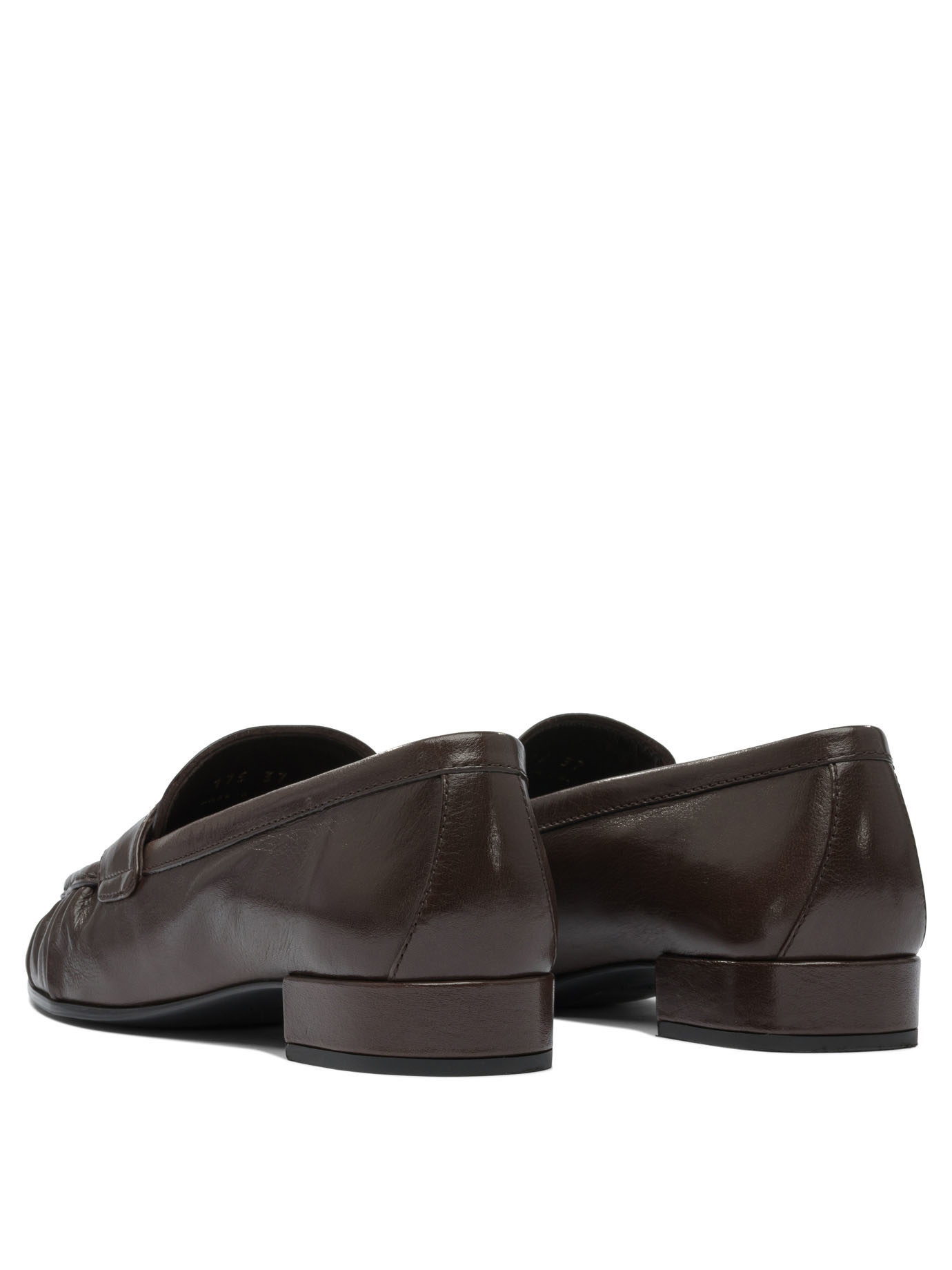 Prada Stylish Loafers Featuring Ruched Detailing In Brown