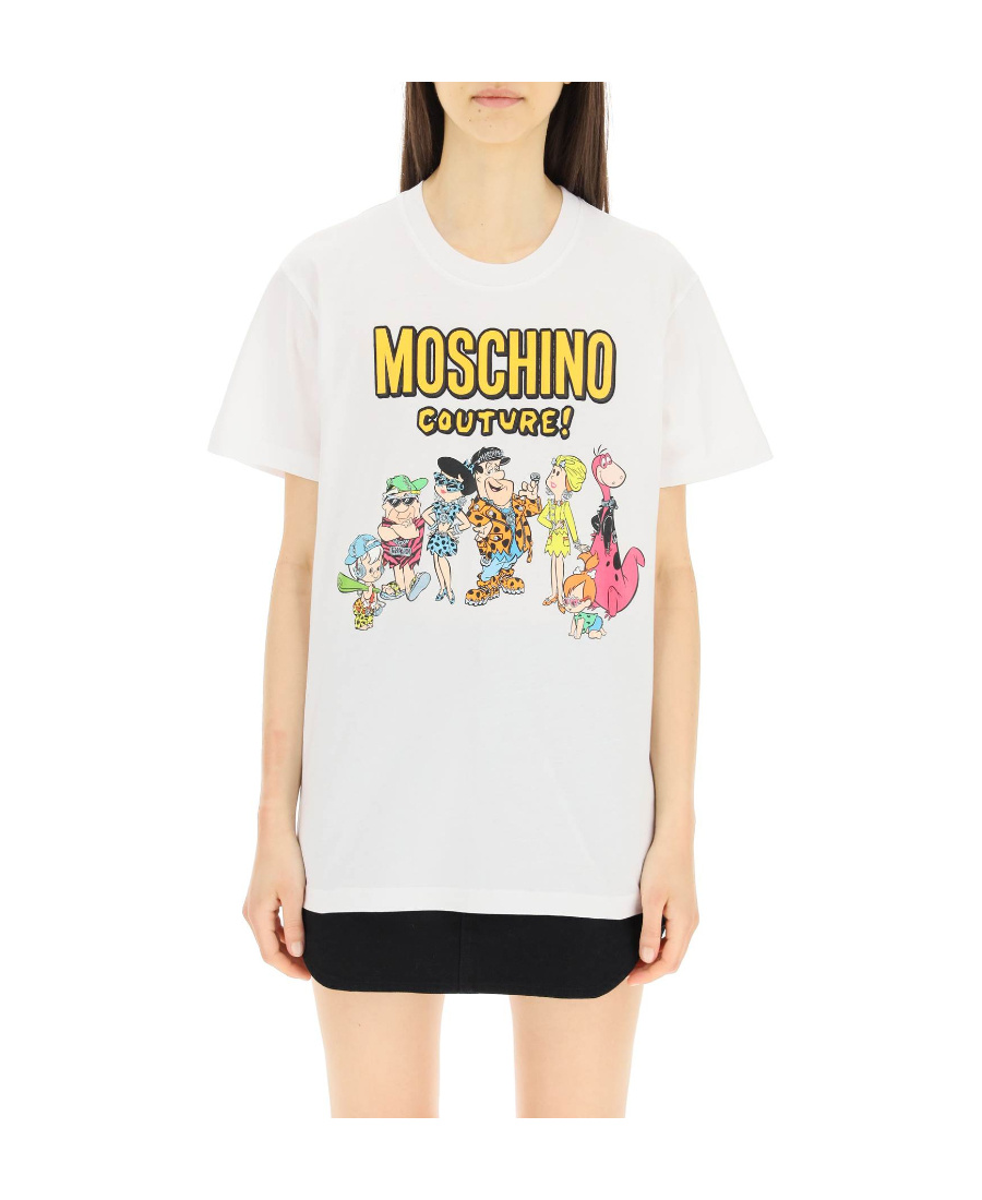 Moschino The Flintstones Cotton T-shirt In White