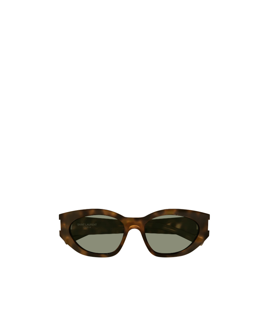 Saint Laurent Bold Geo Oval-frame Sunglasses In Black