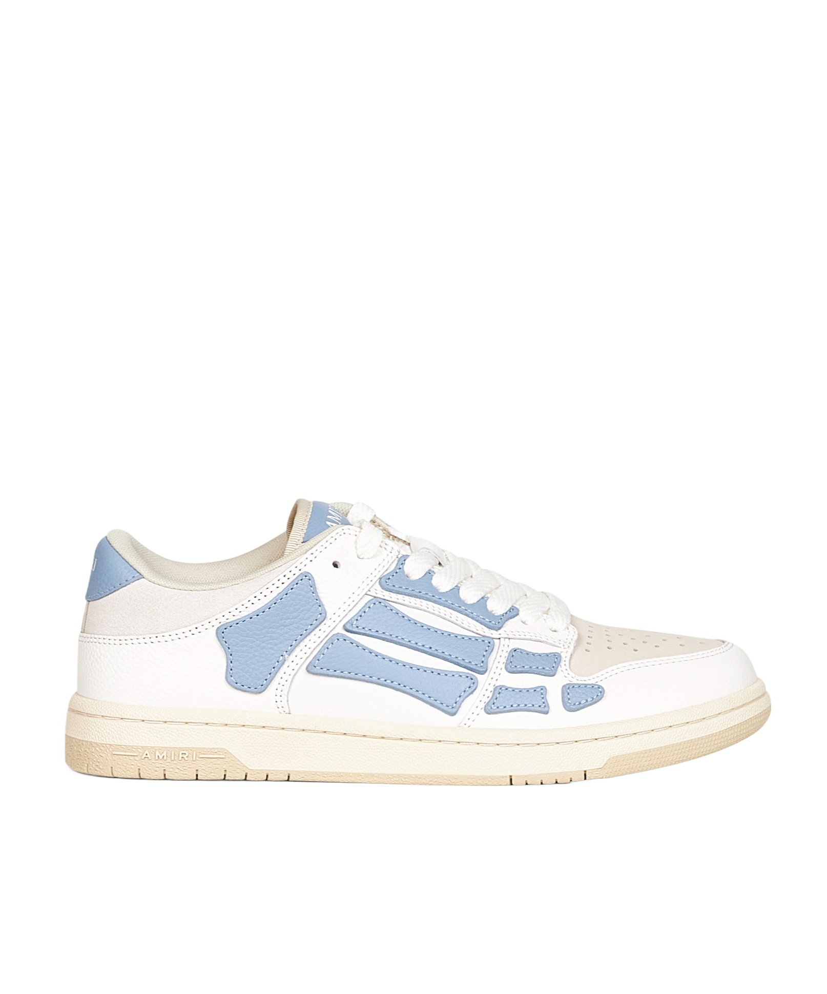 Amiri Skeleton-appliqué Leather Trainers In White