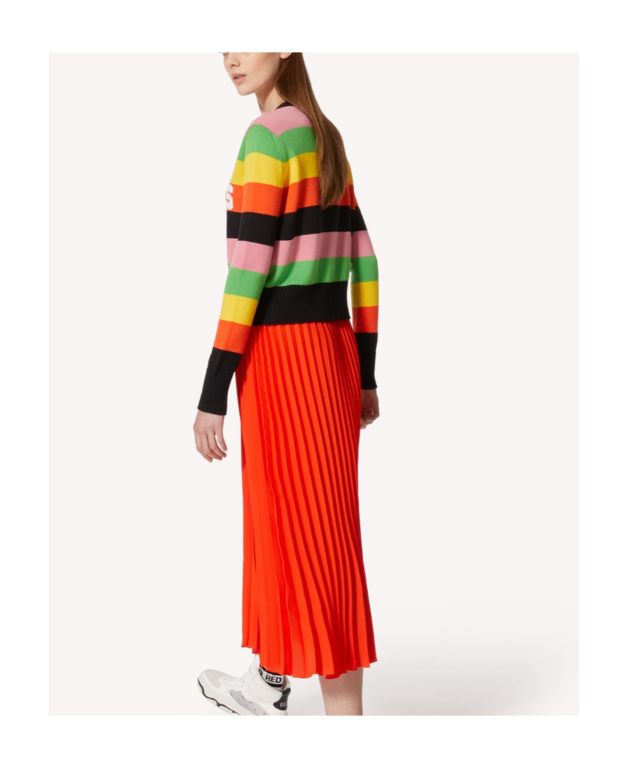 Shop Red Valentino Intarsia-knit Logo Jumper In Multicolor