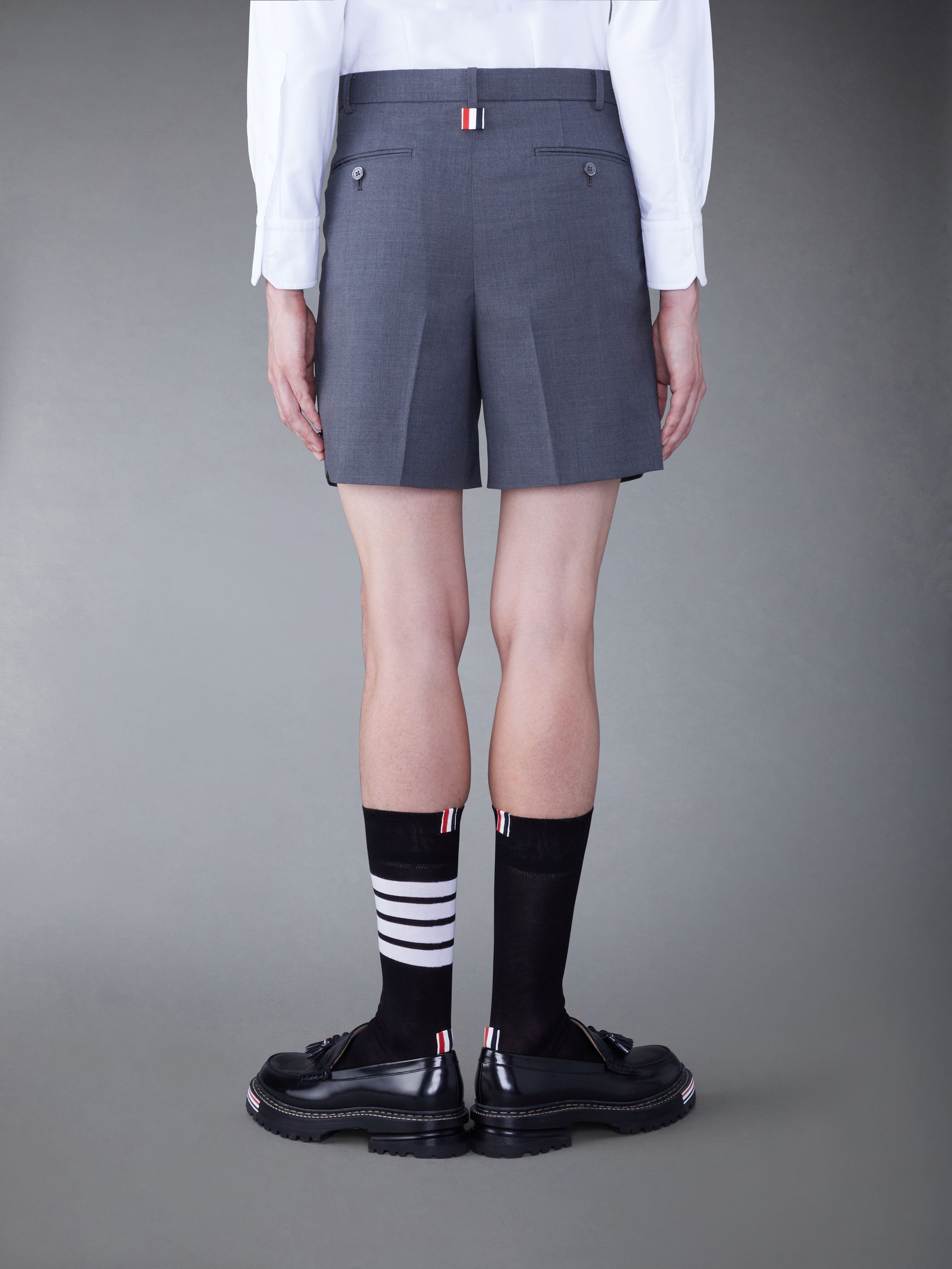Thom Browne Concealed-fastening Wool Tailored Shorts In Multicolor