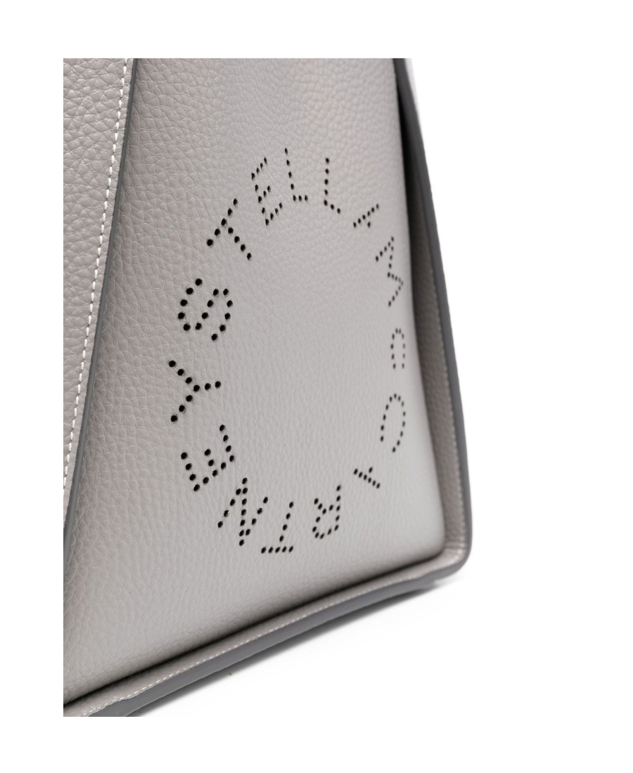 Stella Mccartney Logo Perforated Crossbody Bag In Gray
