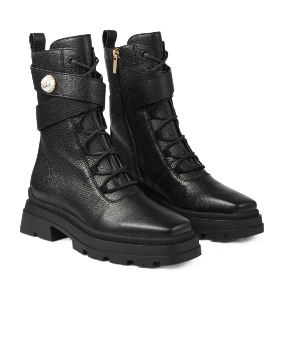 Jimmy Choo Womens Black Noemi 45 Logo-embellished Grained-leather Heeled Ankle Boots In Black