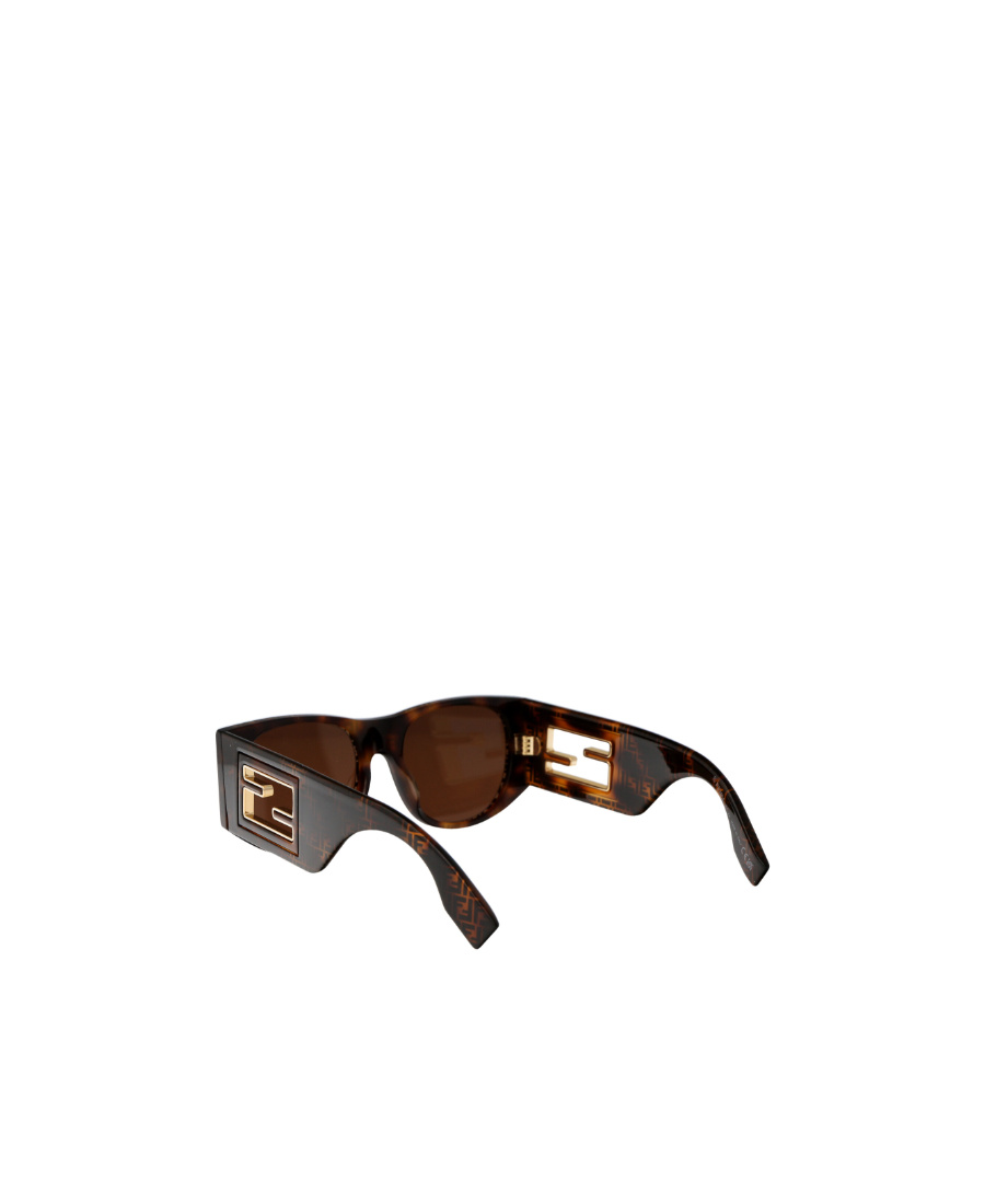 Fendi Baguette Monogram-print Sunglasses In Brown