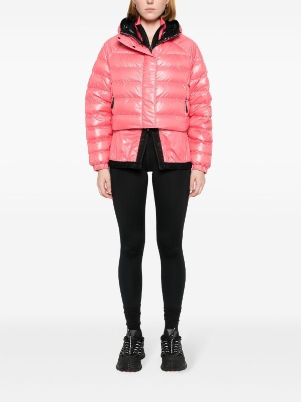 Moncler Quilted Puffer Jacket In Pink