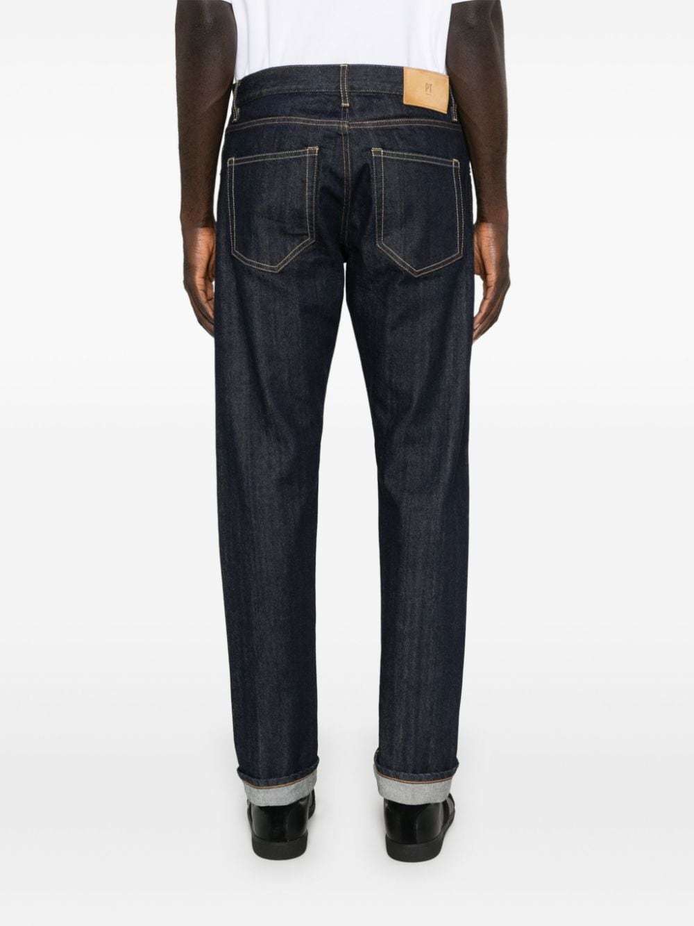Pt Torino Turn-up Hem Straight-leg Jeans In Black