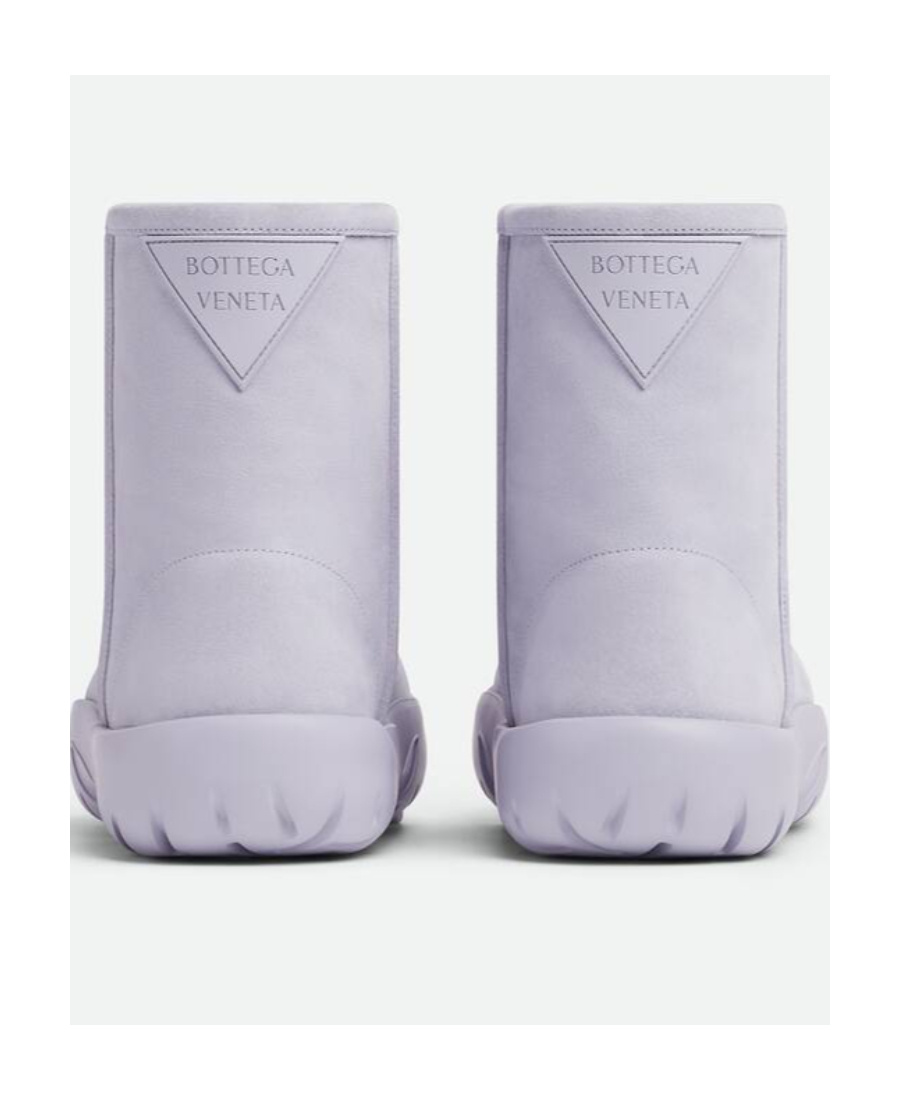 Bottega Veneta Logo Patch Short Boots In Purple