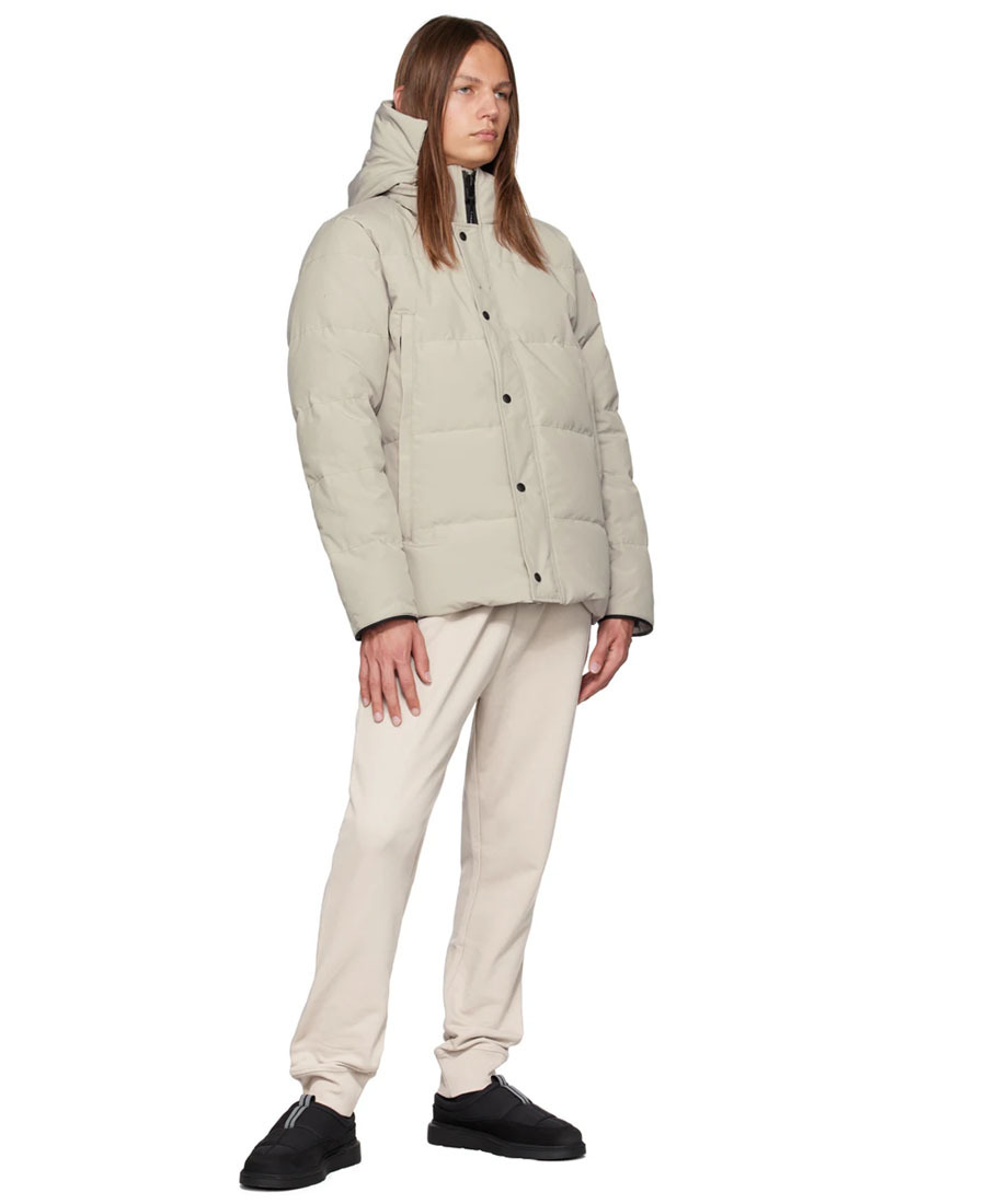 Canada Goose Wyndham Logo Hooded Down Jacket In Nude